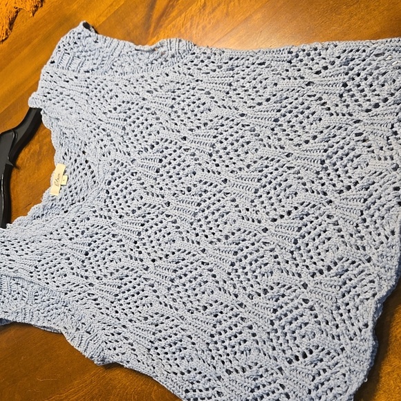 Light Blue Crochet Knit Top/vest - Picture 1 of 5